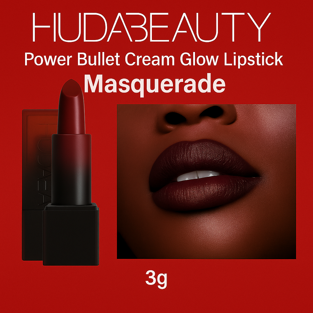HUDA BEAUTY Power Bullet Cream Glow Lipstick – Masquerade | 3g